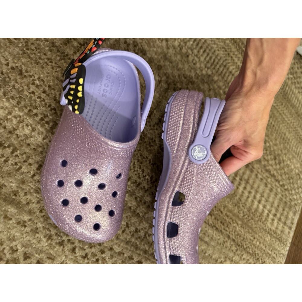 RARE CROCS KIDS Classic IAM Butterfly Clog 211262 Mystic Purple Toddlers Sz 13 C - Picture 4 of 9